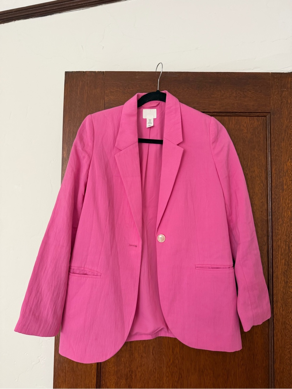 H&M Women's Pink Single-Button Blazer